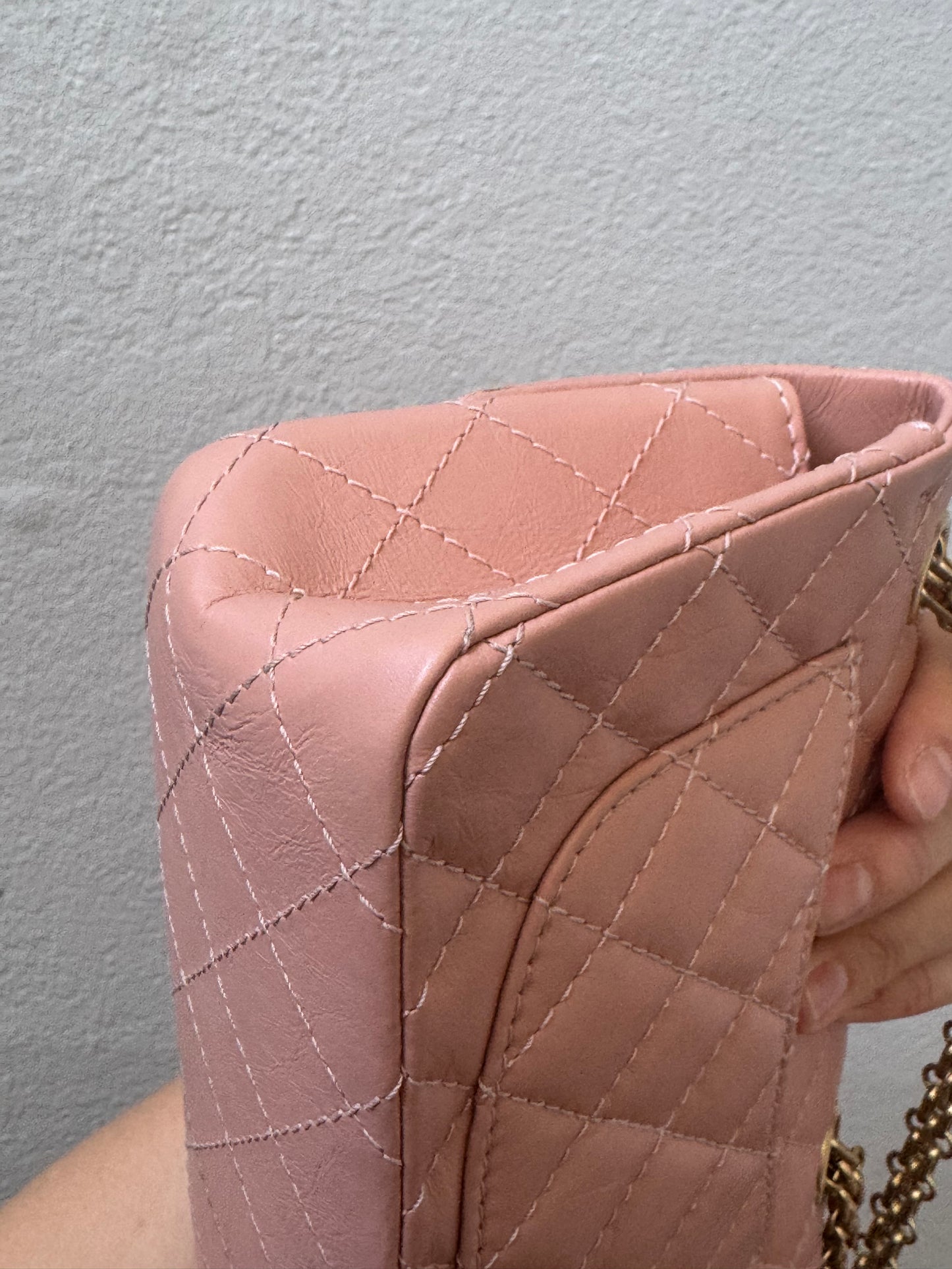 Chanel Mini Reissue 2.55 Blush/ Peach Aged Calfskin Gold Hardware