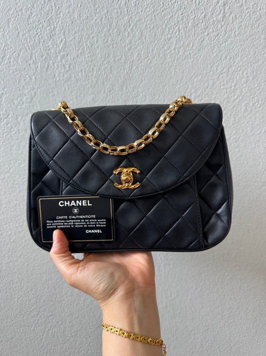 Rare Chanel Black Lambskin with 24K Gold Bijoux Chain
