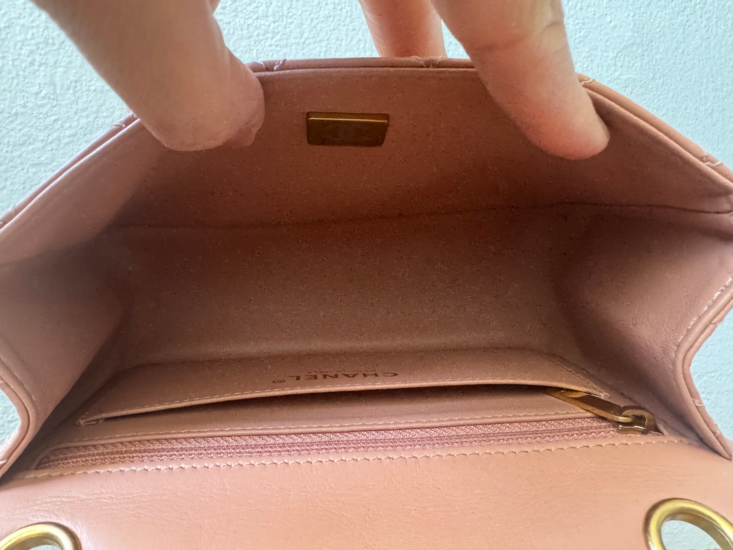 Chanel Mini Reissue 2.55 Blush/ Peach Aged Calfskin Gold Hardware