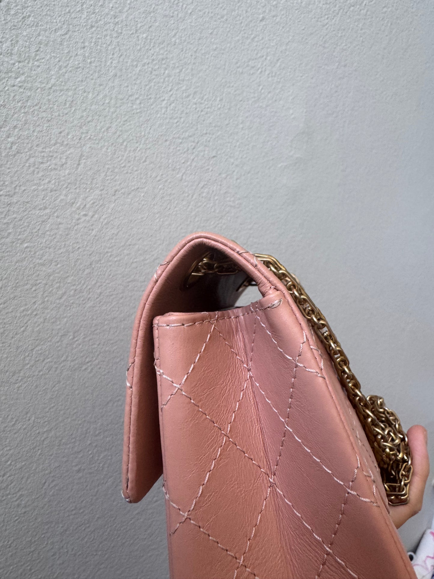 Chanel Mini Reissue 2.55 Blush/ Peach Aged Calfskin Gold Hardware