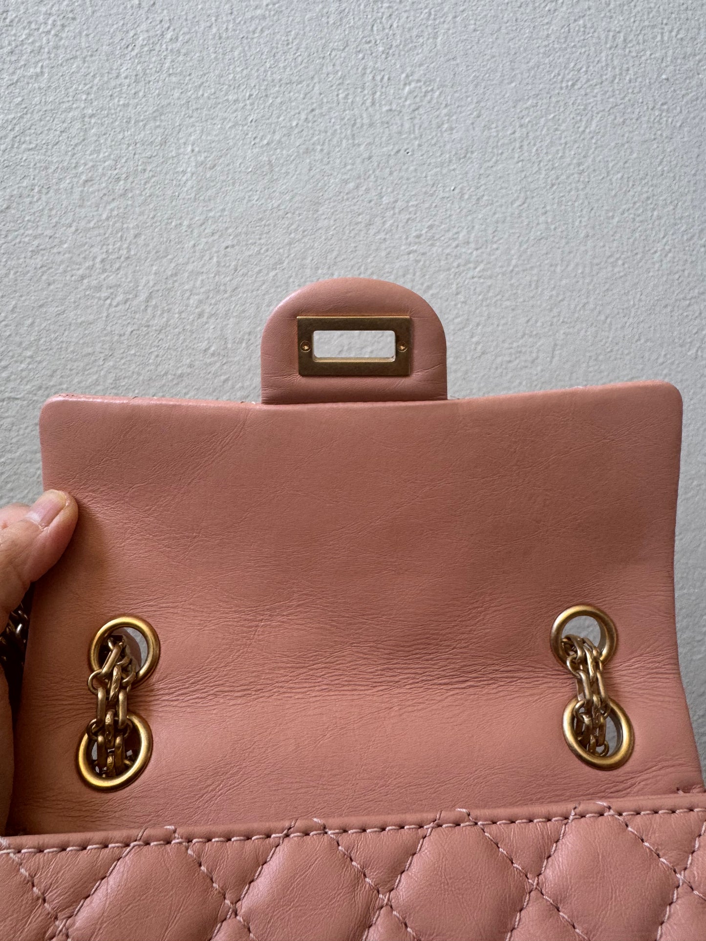 Chanel Mini Reissue 2.55 Blush/ Peach Aged Calfskin Gold Hardware