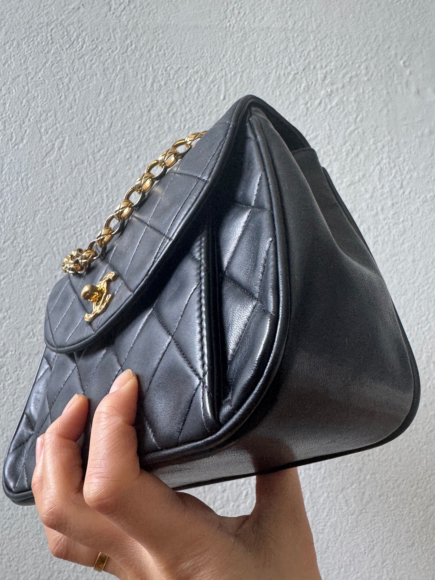 Rare Chanel Black Lambskin with 24K Gold Bijoux Chain