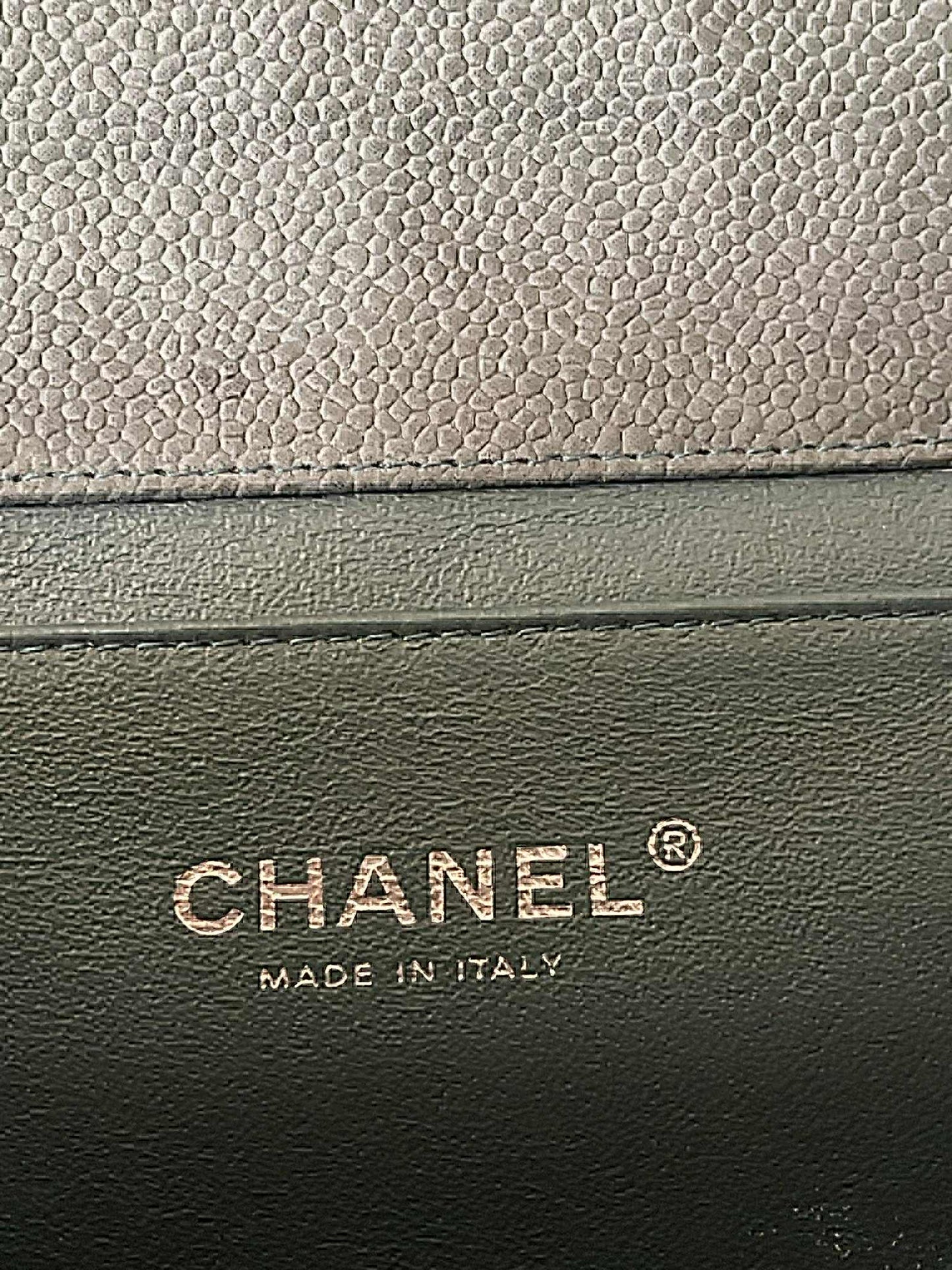 Chanel Classic Diamond Quilted Sage Green Caviar Clutch On Chain SHW