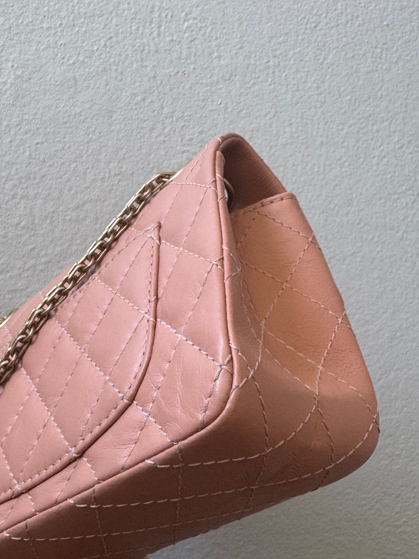 Chanel Mini Reissue 2.55 Blush/ Peach Aged Calfskin Gold Hardware