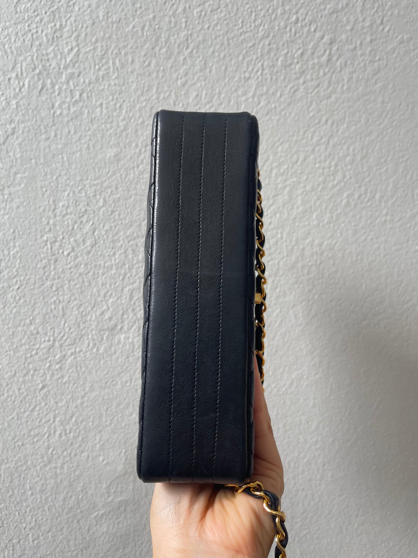 Chanel Vintage Black Lambskin Flap Bag Special Turnlock w 24K GHW