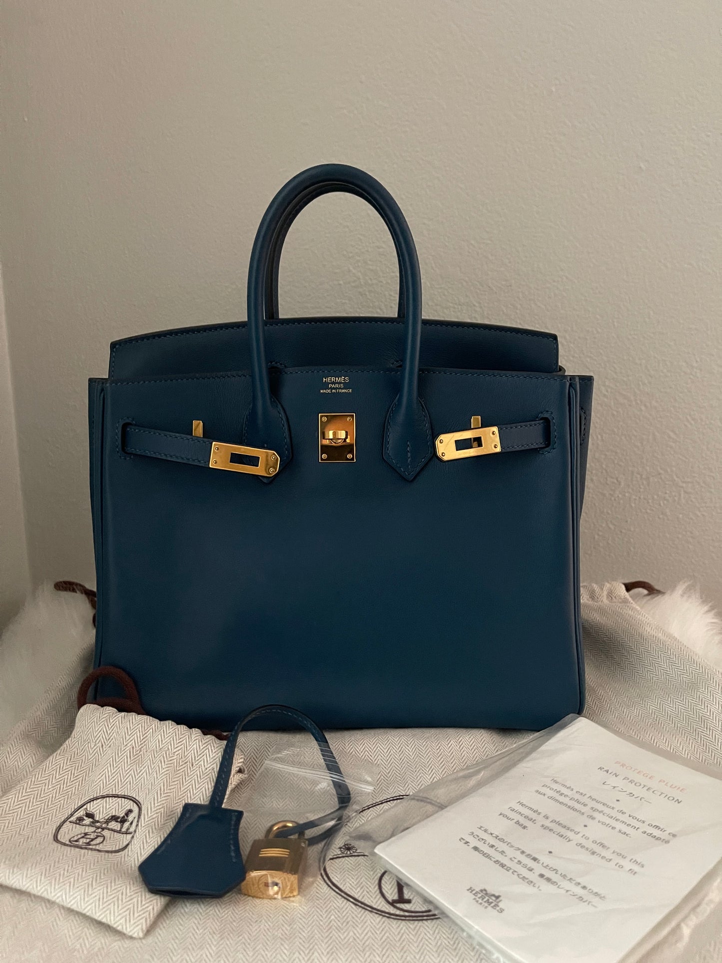 Hermes Birkin 25 Deep Bleu Swift GHW