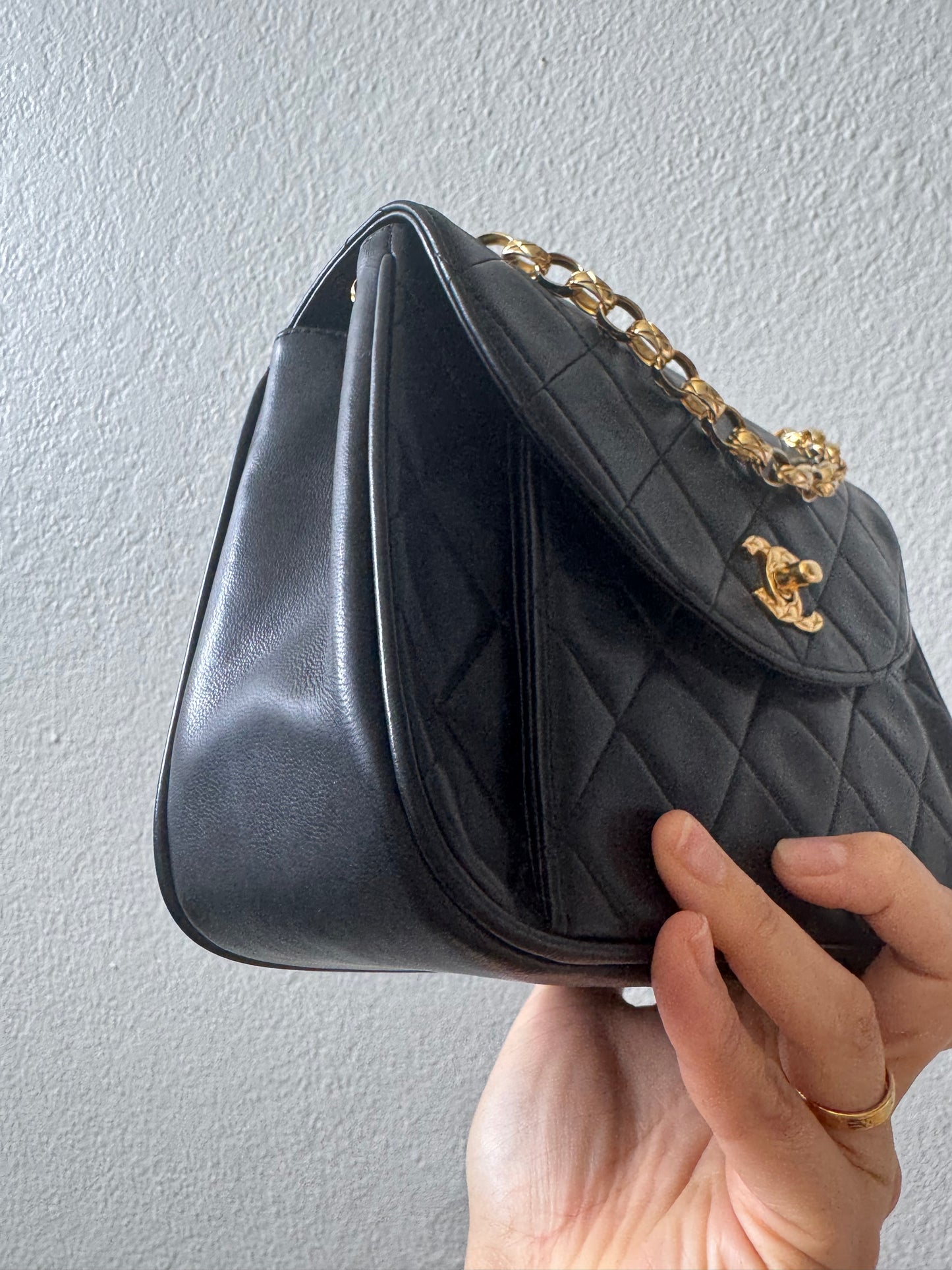 Rare Chanel Black Lambskin with 24K Gold Bijoux Chain