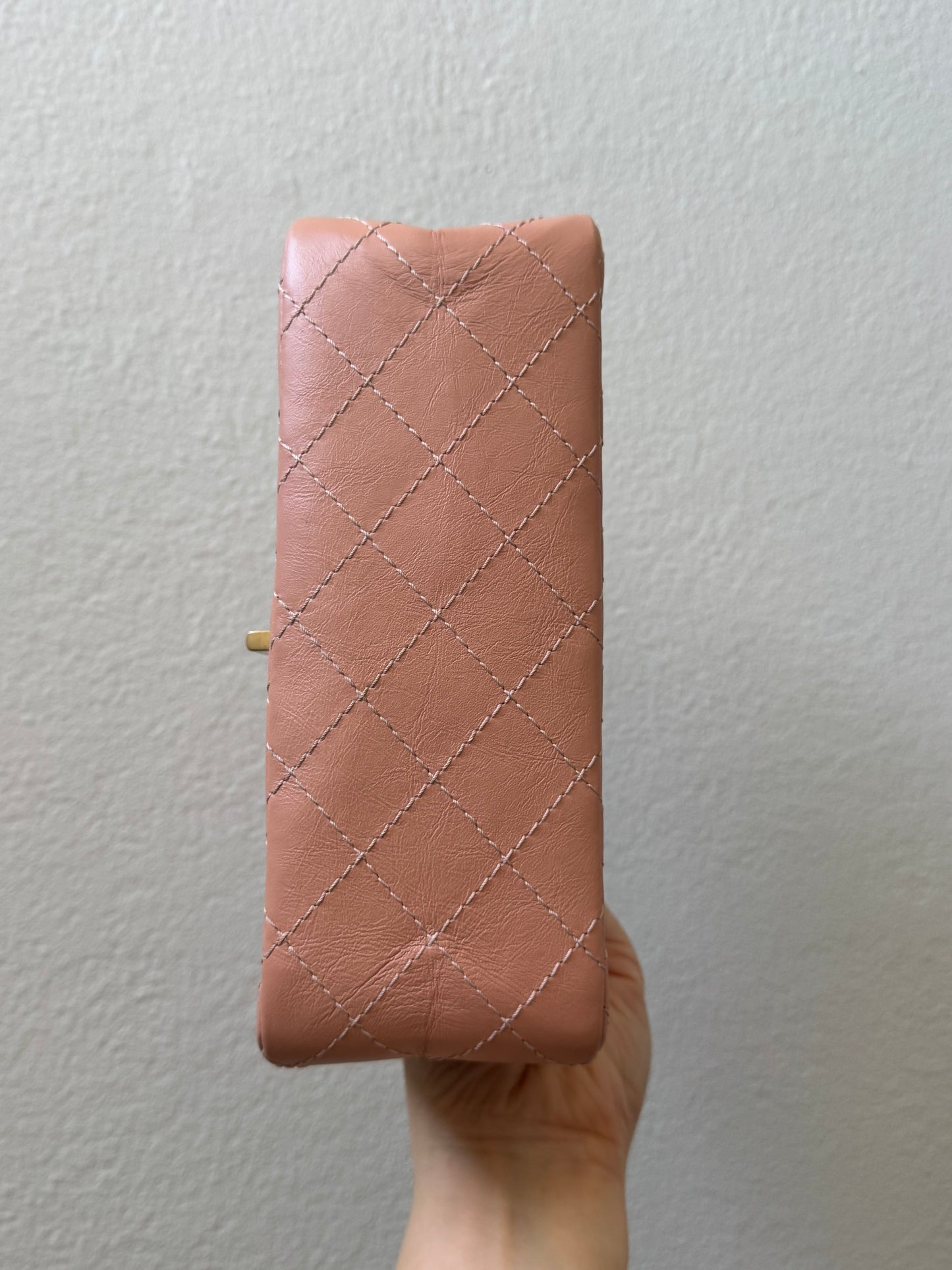Chanel Mini Reissue 2.55 Blush/ Peach Aged Calfskin Gold Hardware