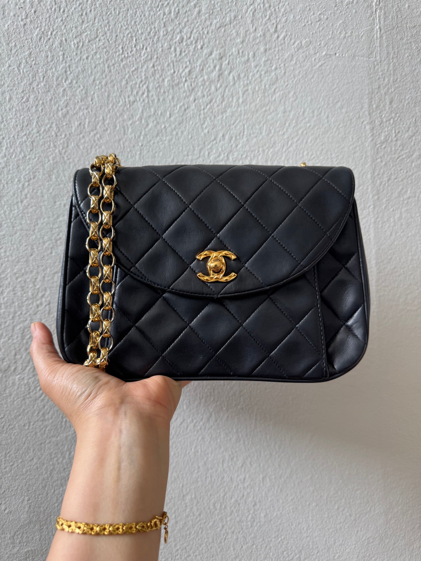 Rare Chanel Black Lambskin with 24K Gold Bijoux Chain