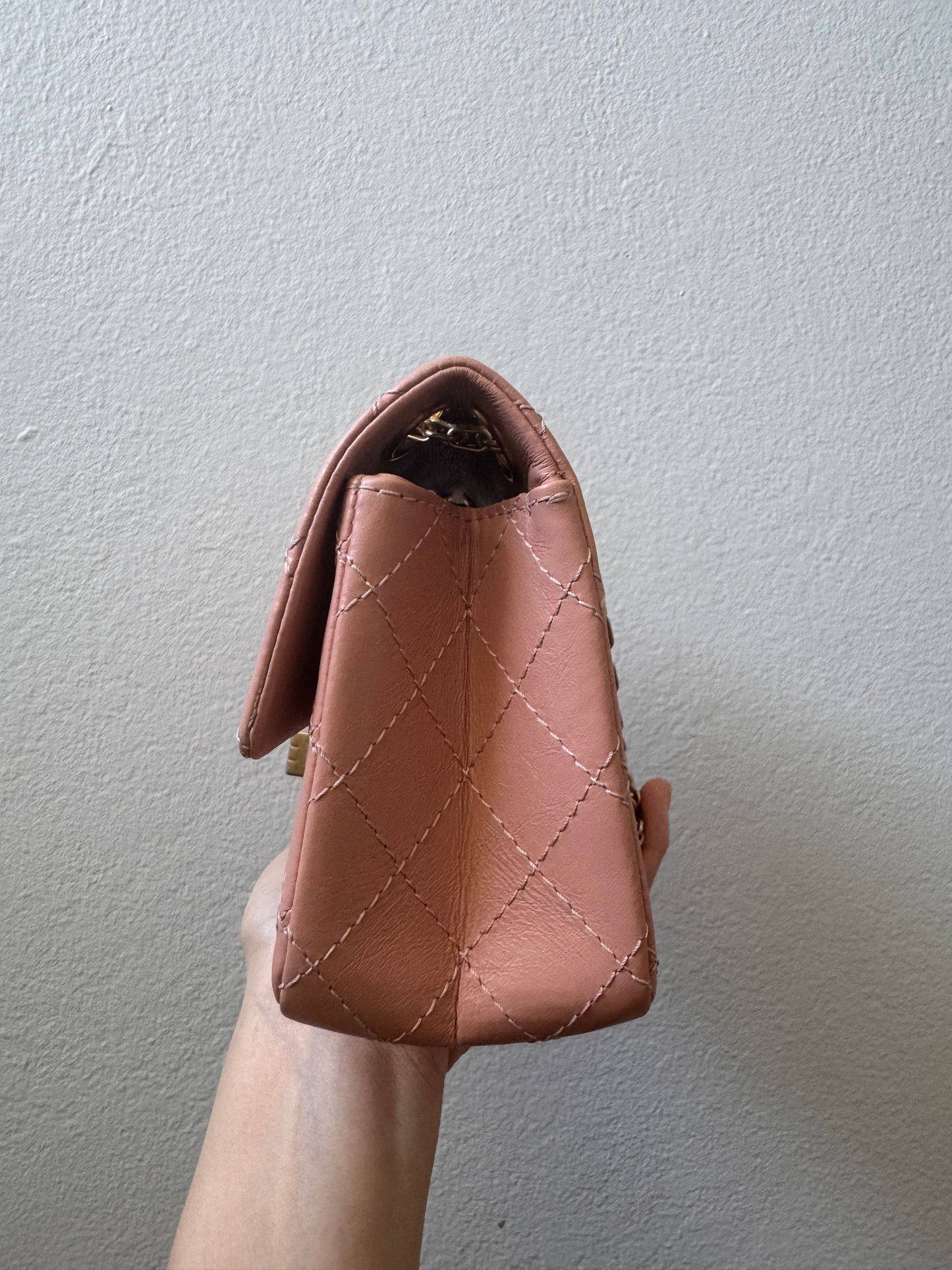 Chanel Mini Reissue 2.55 Blush/ Peach Aged Calfskin Gold Hardware