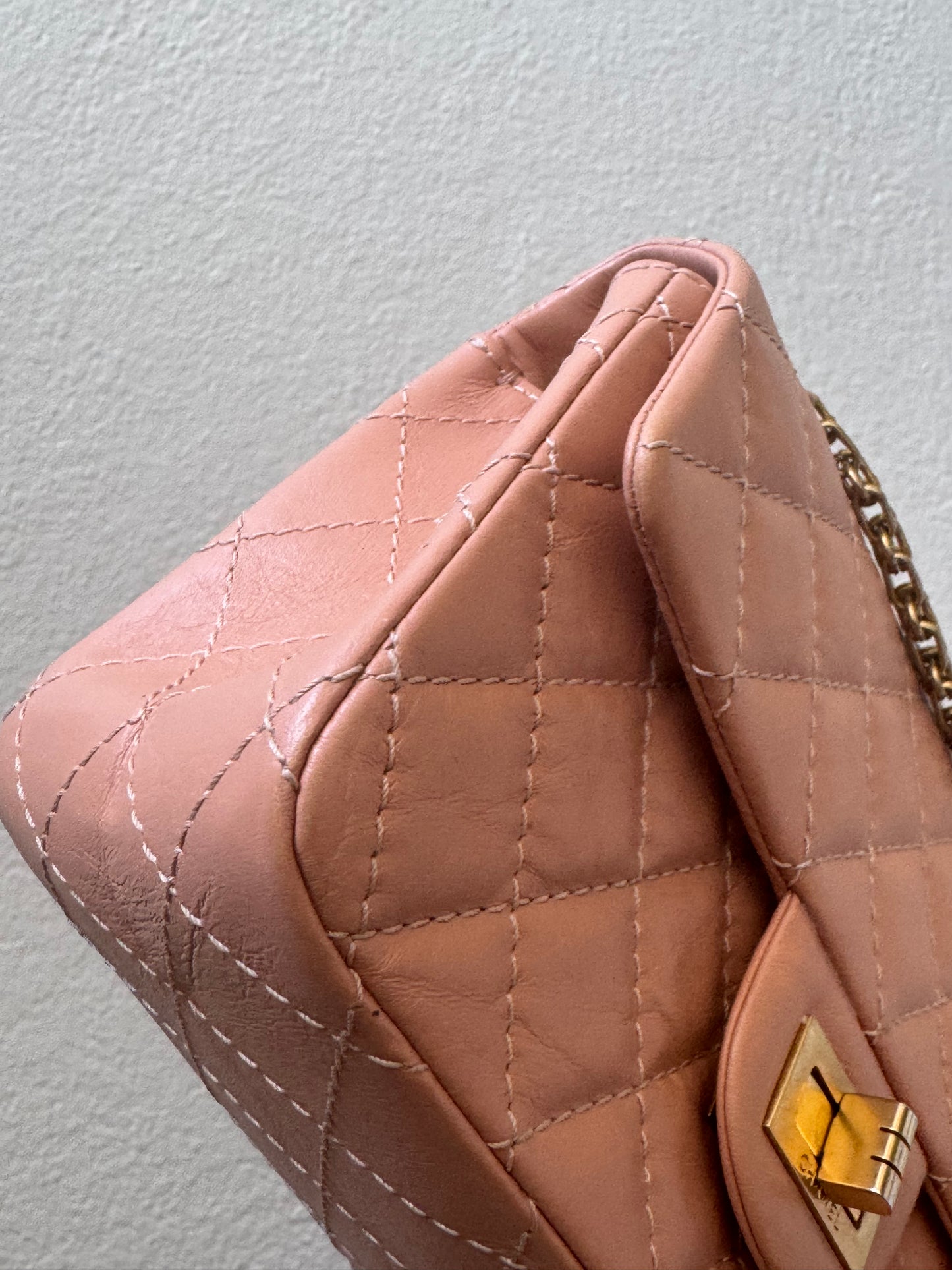 Chanel Mini Reissue 2.55 Blush/ Peach Aged Calfskin Gold Hardware