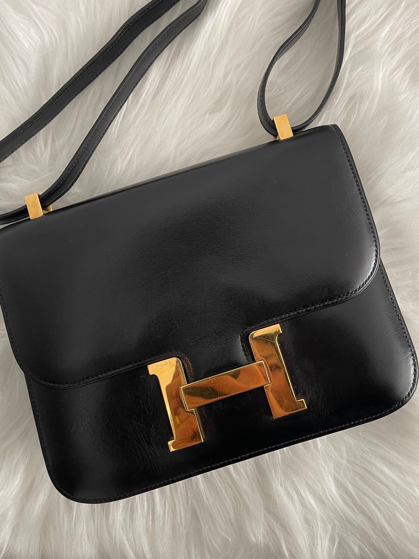 Vintage Hermes Constance 23 Black Box GHW