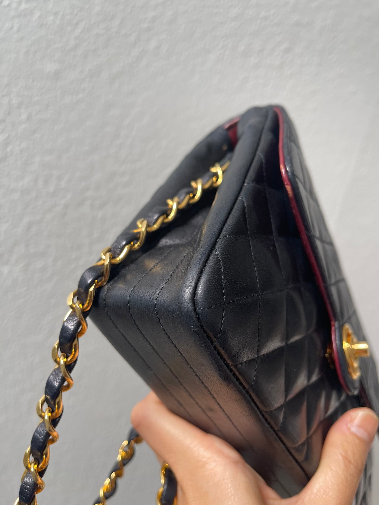 Chanel Vintage Black Lambskin Flap Bag Special Turnlock w 24K GHW