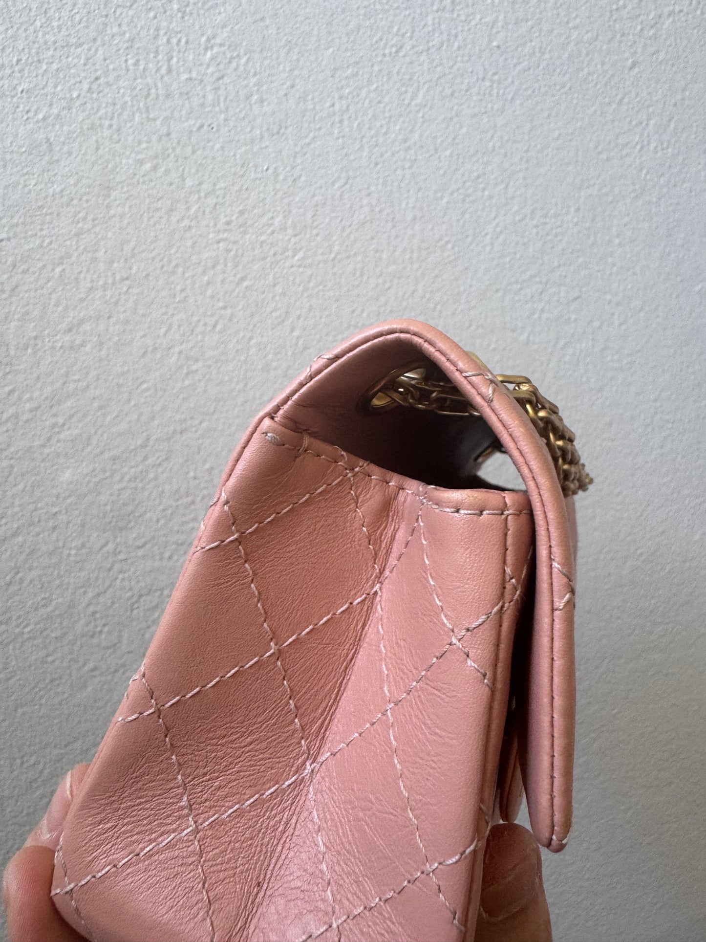 Chanel Mini Reissue 2.55 Blush/ Peach Aged Calfskin Gold Hardware