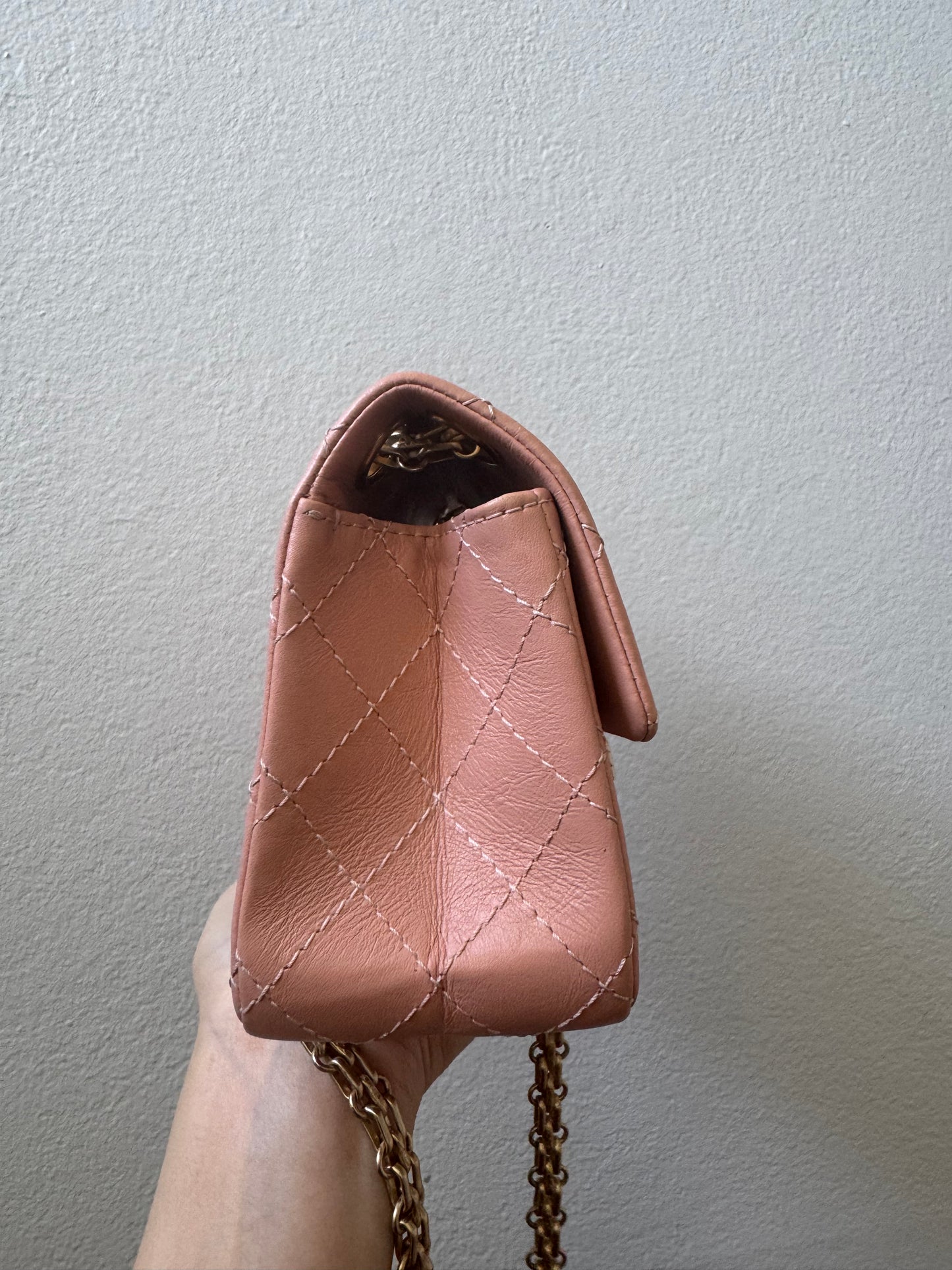 Chanel Mini Reissue 2.55 Blush/ Peach Aged Calfskin Gold Hardware